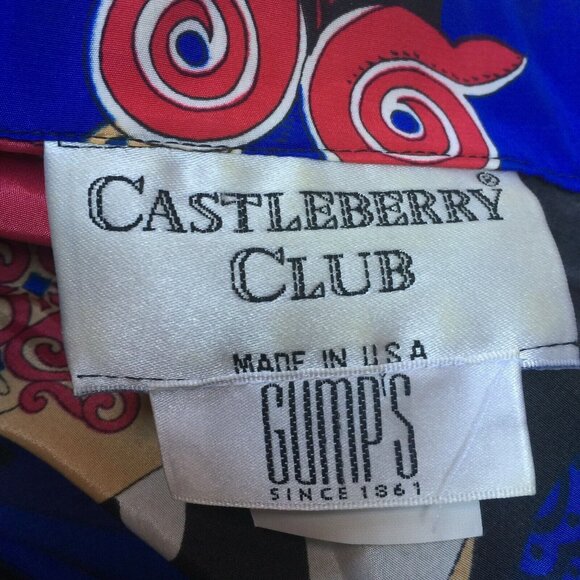Vintage Castleberry Club Gump's Womens Size 12 V-Neck Owl Blouse Long Sleeve USA - Picture 3 of 10